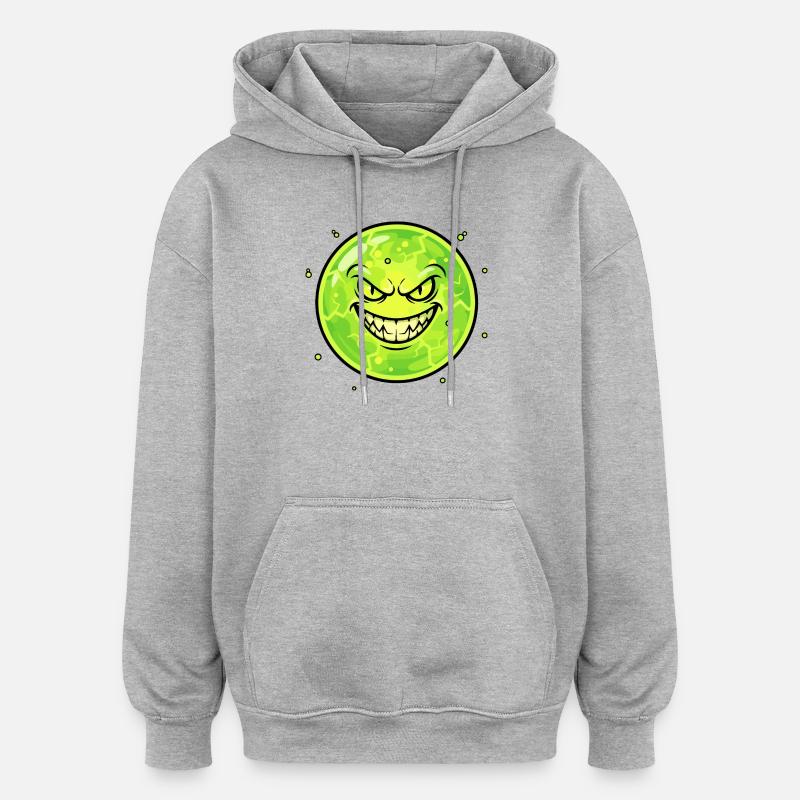 Lune Sombre avec un sourire - Sweat à capuche oversize unisexe - gris chiné