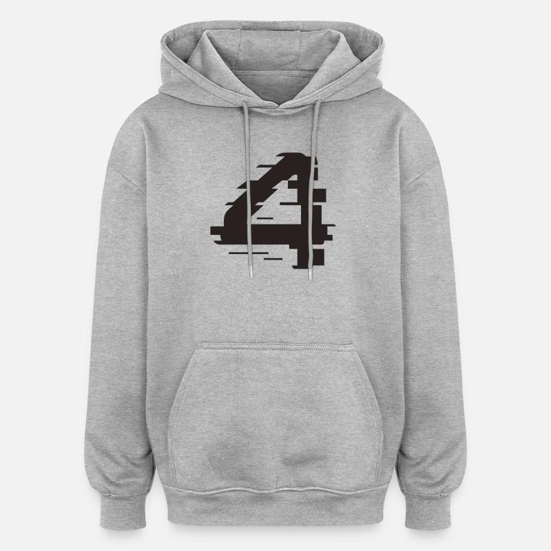 4 - Sweat à capuche oversize unisexe - gris chiné