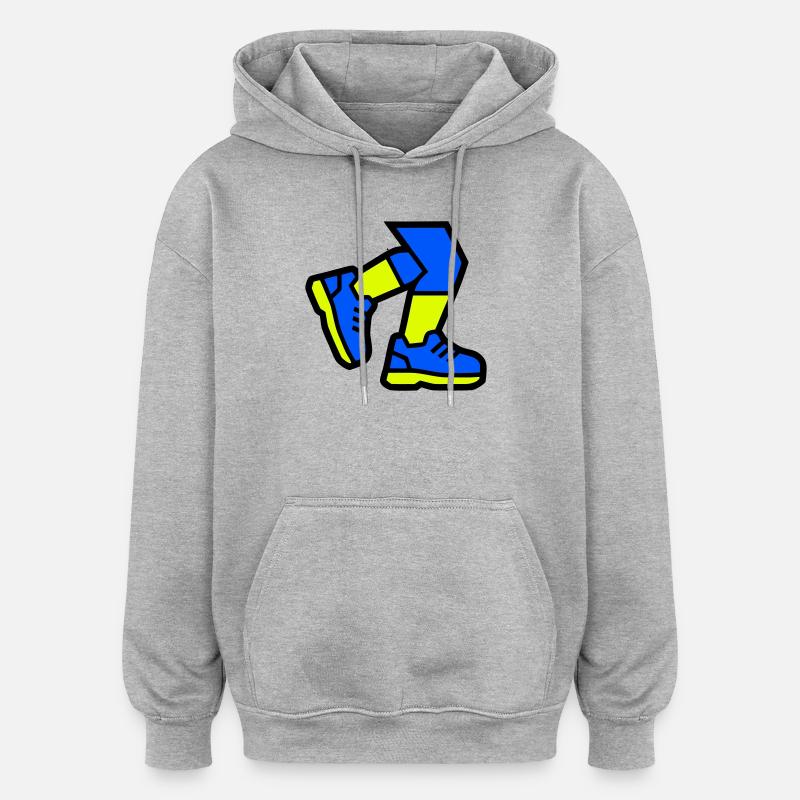 Dynamische Läufer Beine Joggen - Oversized Unisex Hoodie - Grau meliert
