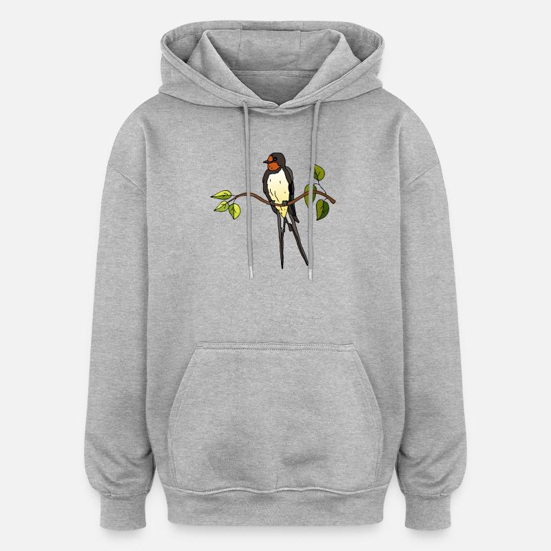swallow - Oversized Unisex Hoodie - heather grey