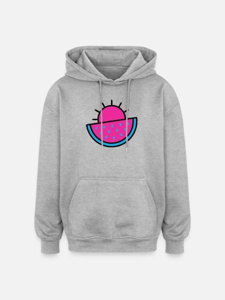 Watermelon Sun 90s Pop Art - Oversized Unisex Hoodie - heather grey