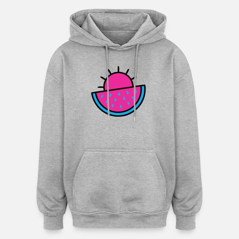 Watermelon Sun 90s Pop Art - Oversized Unisex Hoodie - heather grey