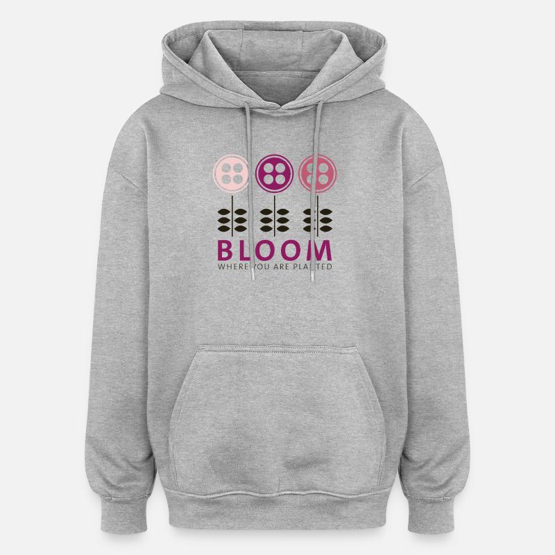 Bloom - Oversized Unisex Hoodie - heather grey