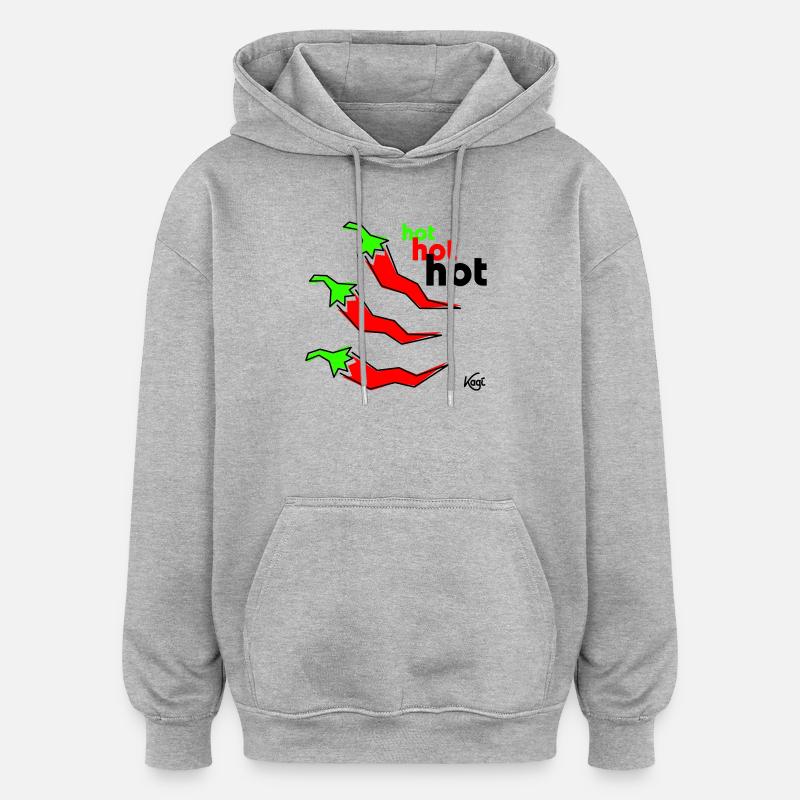 Pepperoni hot - Oversized Unisex Hoodie - Grau meliert