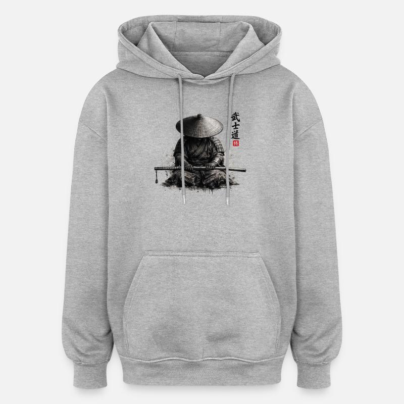 Samurai - Oversized Unisex Hoodie - Grau meliert