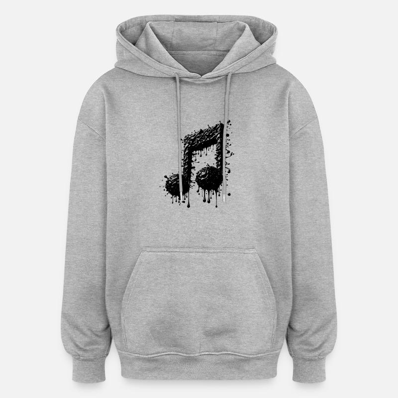 Liquid Music Gamme de croches - Sweat à capuche oversize unisexe - gris chiné