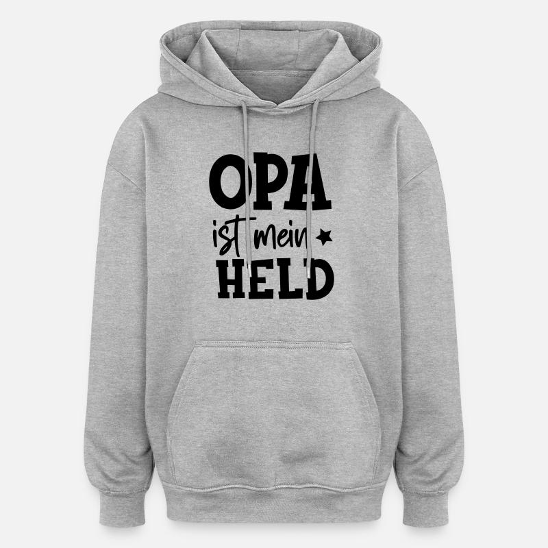 OPA ist mein Held - Oversized Unisex Hoodie - Grau meliert