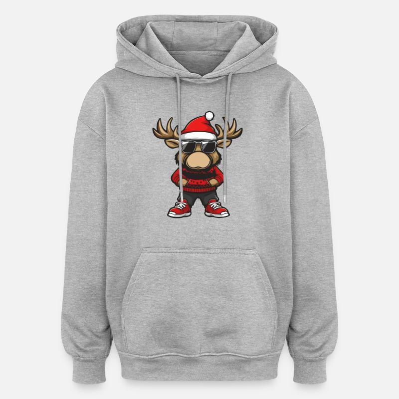 Orignal Noël Cool Noël - Sweat à capuche oversize unisexe - gris chiné