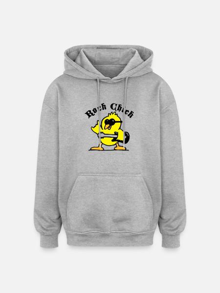 rock_chick_weiss_3c - Oversized Unisex Hoodie - heather grey