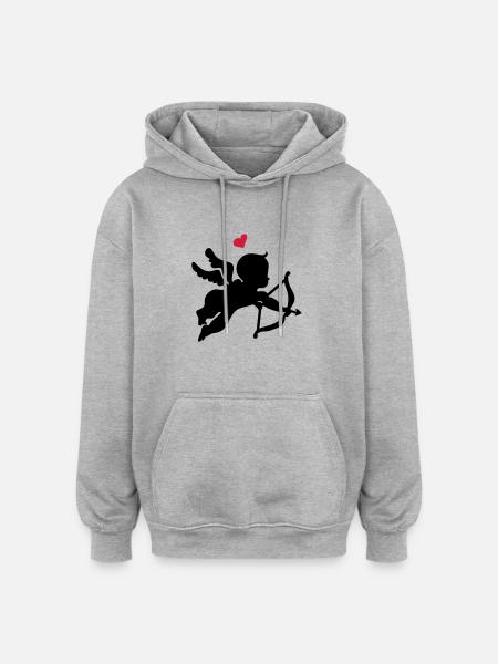 Engelchen - Oversized Unisex Hoodie - Grau meliert