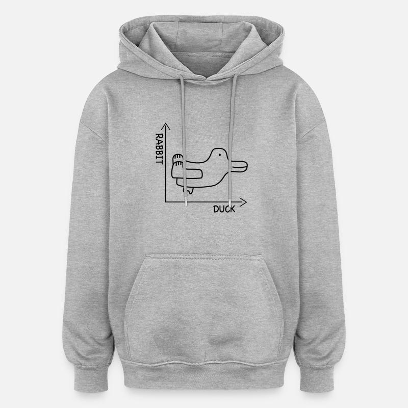 duckrabbit - Sweat à capuche oversize unisexe - gris chiné
