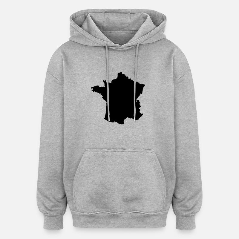 Frankreich - Oversized Unisex Hoodie - Grau meliert