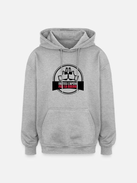 Faites l'apéro - Sweat à capuche oversize unisexe - gris chiné
