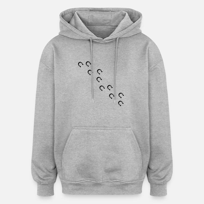 bourrin fer à cheval - Sweat à capuche oversize unisexe - gris chiné