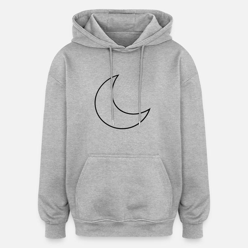 Lune - Sweat à capuche oversize unisexe - gris chiné