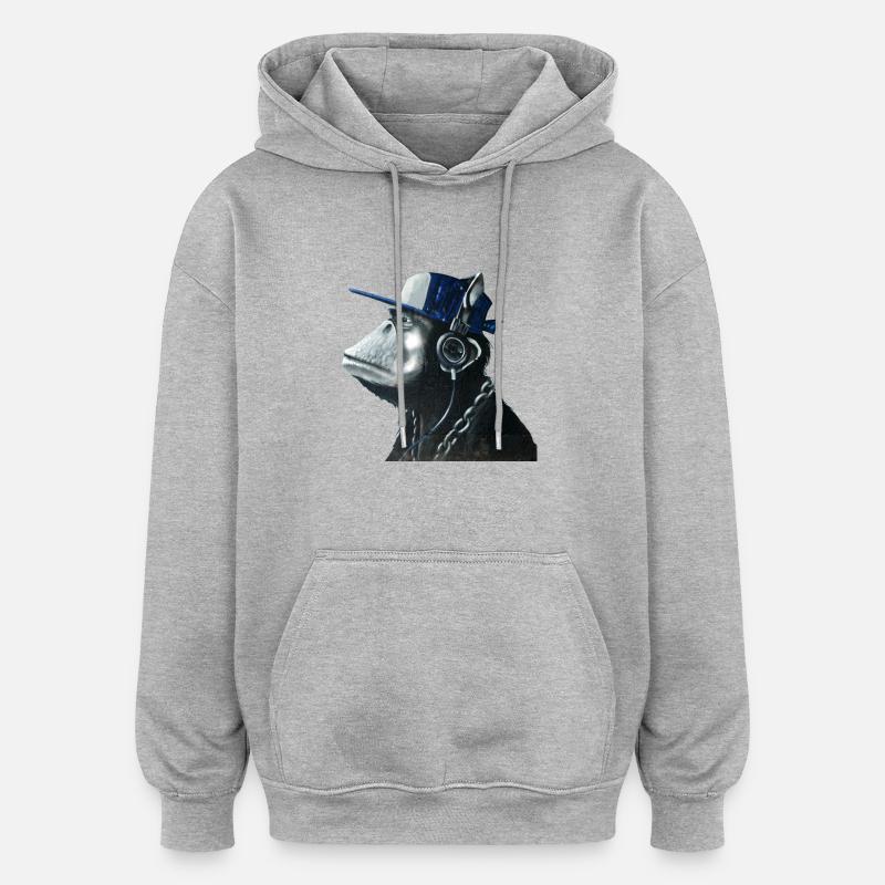 Monkey graffiti by CustomStyle - Oversized Unisex Hoodie - heather grey