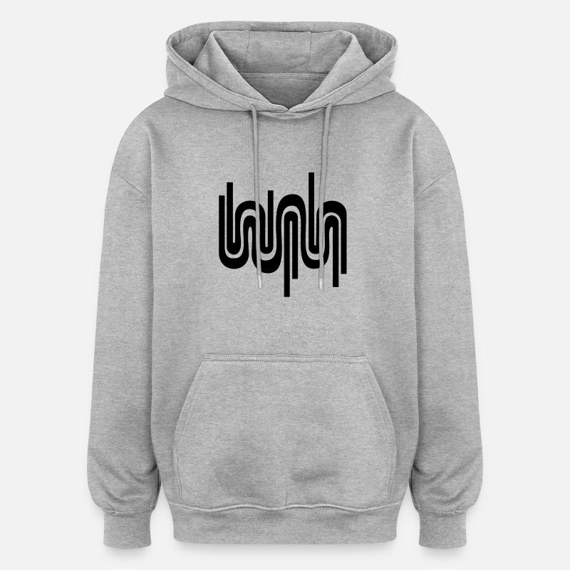 Abstract wave / 70s pattern - Oversized Unisex Hoodie - heather grey