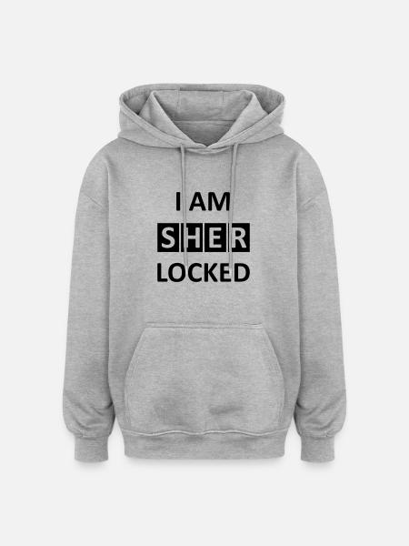 I AM SHERLOCKED - Oversized Unisex Hoodie - Grau meliert