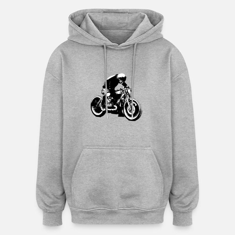 vélo club - Sweat à capuche oversize unisexe - gris chiné
