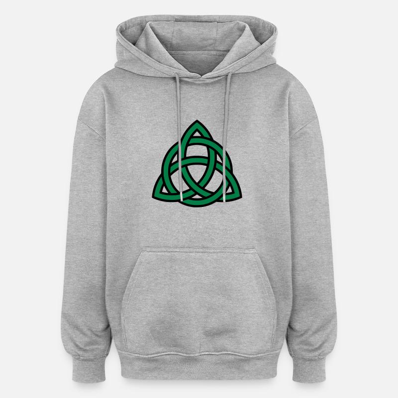 Celtic knot - Sweat à capuche oversize unisexe - gris chiné