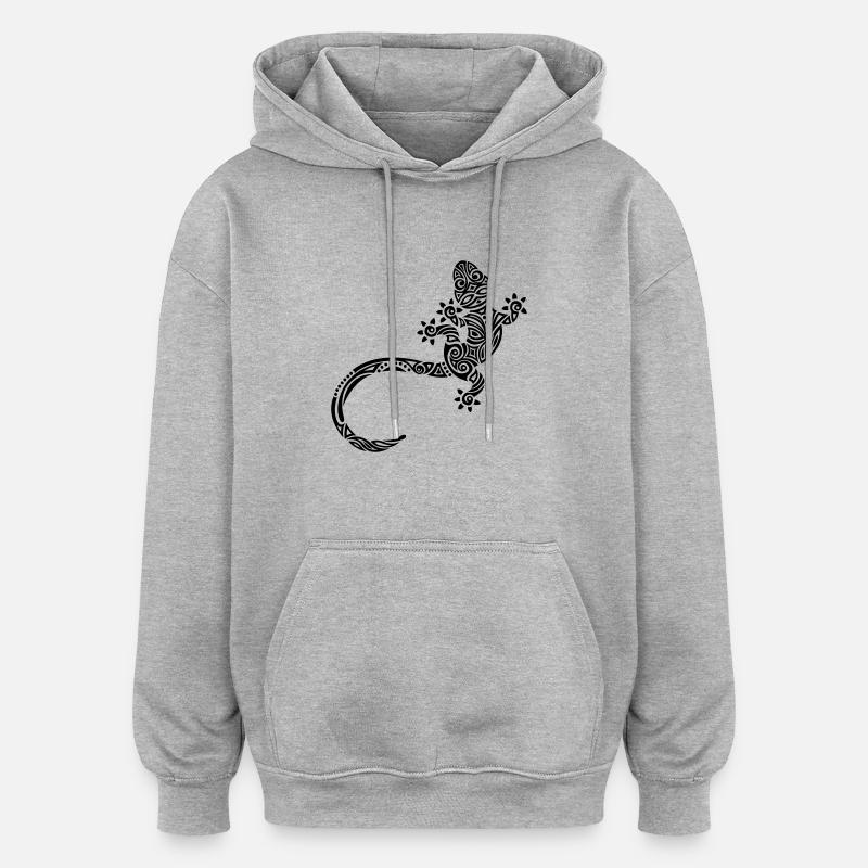 Ethno Gekko - Oversized Unisex Hoodie - Grau meliert