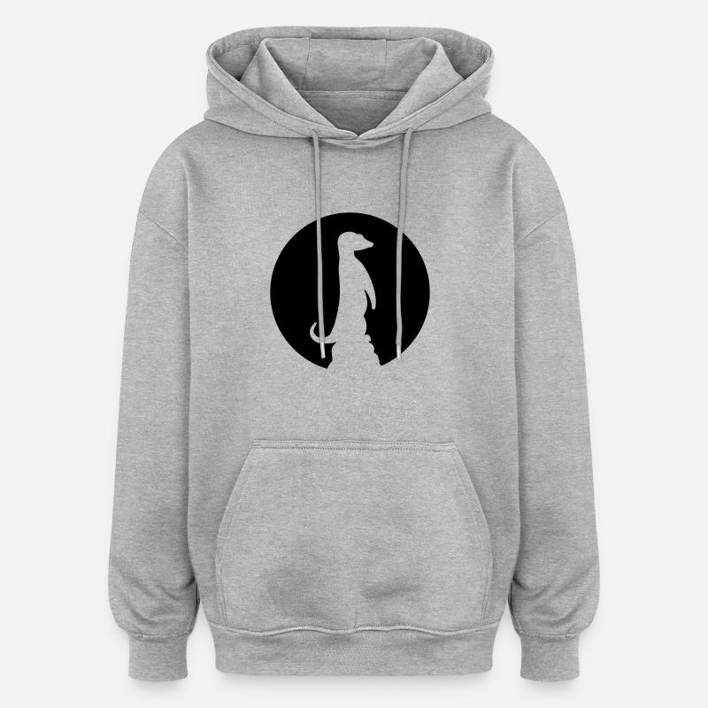 Suricate - Sweat à capuche oversize unisexe - gris chiné