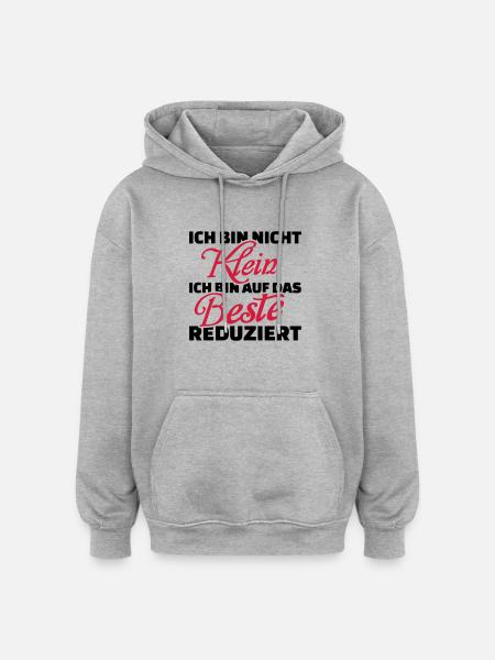 Klein - Oversized Unisex Hoodie - Grau meliert