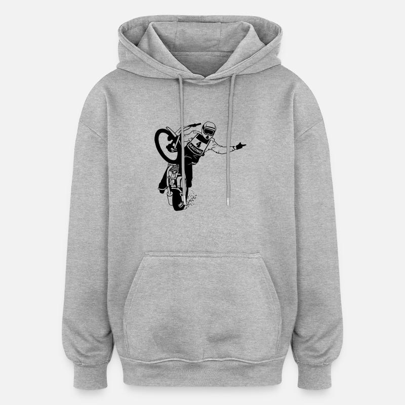Speedway - Sweat à capuche oversize unisexe - gris chiné
