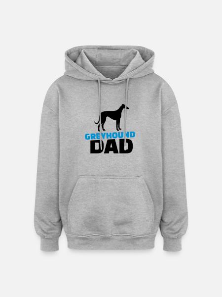 Greyhound Dad - Sweat à capuche oversize unisexe - gris chiné