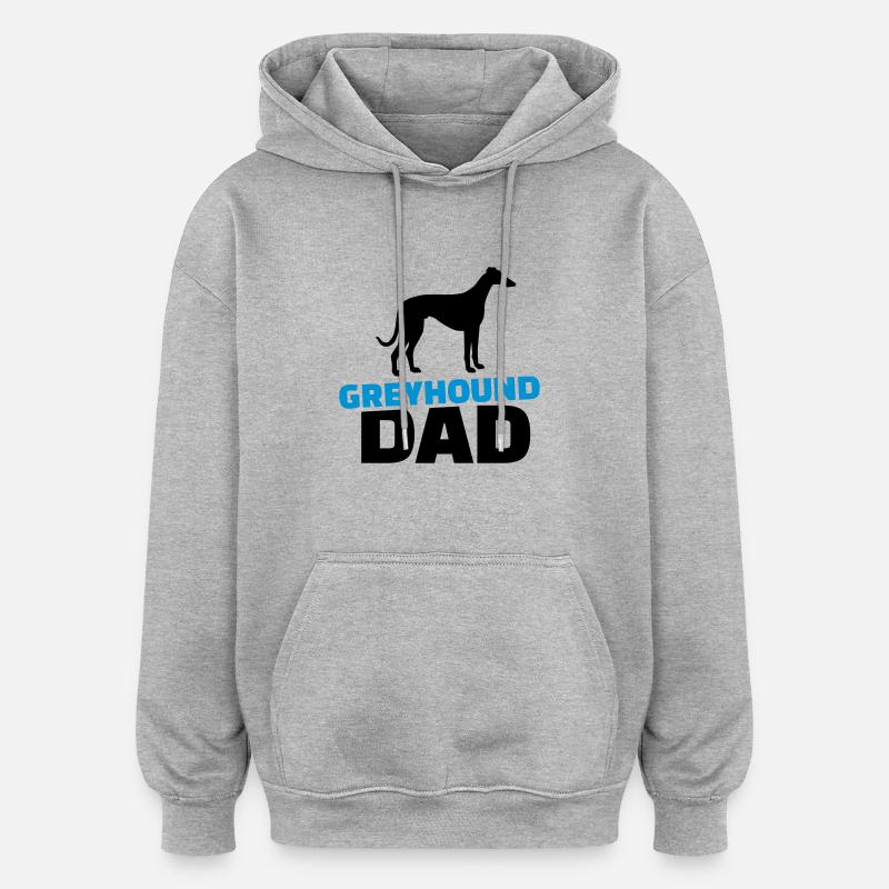 Windhund - Oversized Unisex Hoodie - Grau meliert