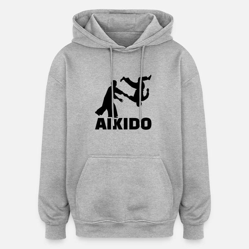 Aikido - Sweat à capuche oversize unisexe - gris chiné