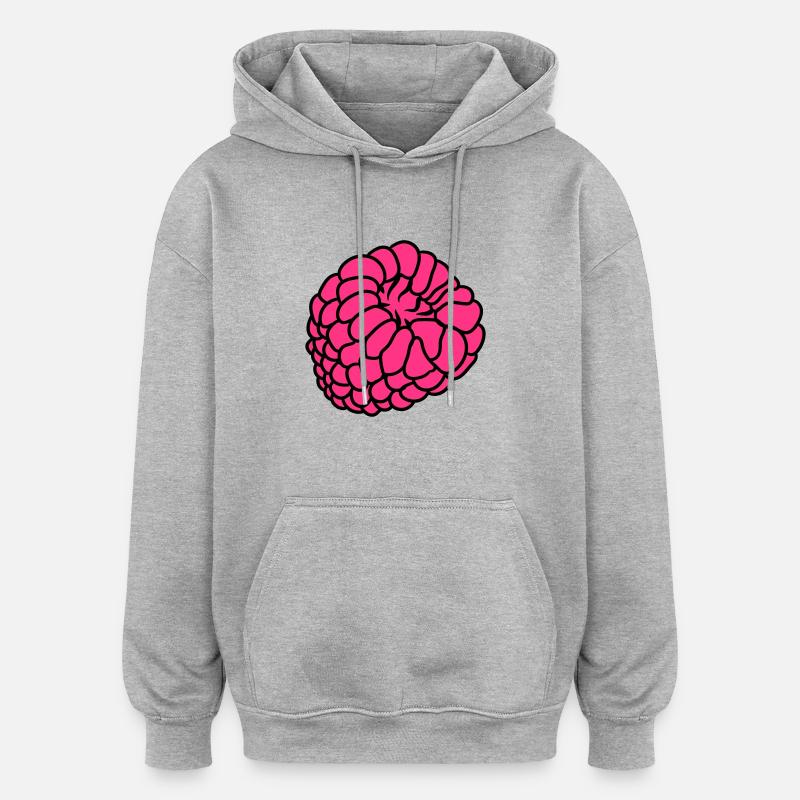 raspberry berries - Oversized Unisex Hoodie - heather grey