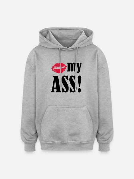 kiss_my_ass_01 - Oversized Unisex Hoodie - Grau meliert