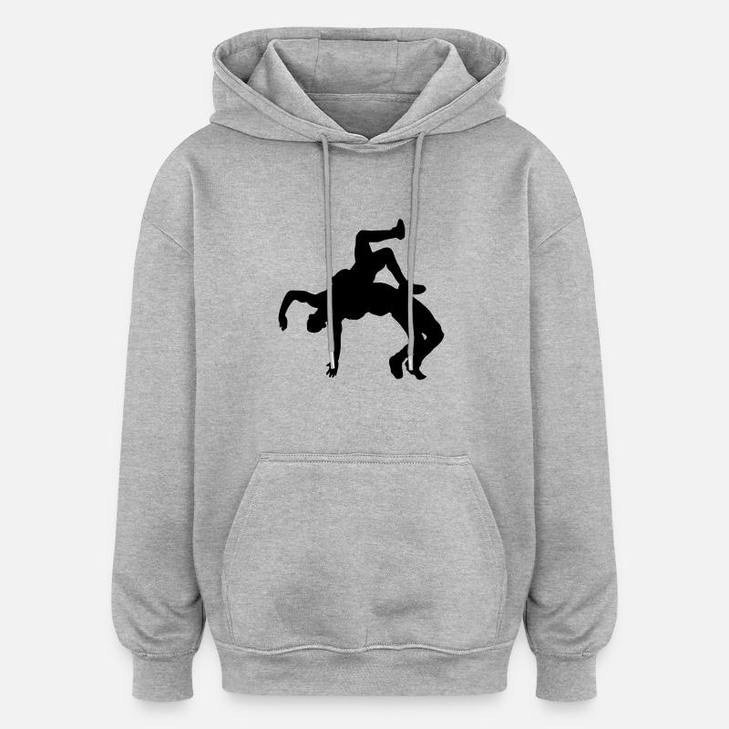 ringen design - Oversized Unisex Hoodie - Grau meliert