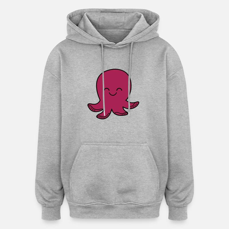 oktopus_002 - Sweat à capuche oversize unisexe - gris chiné