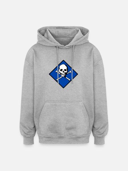 Skull and bones - Oversized Unisex Hoodie - heather grey
