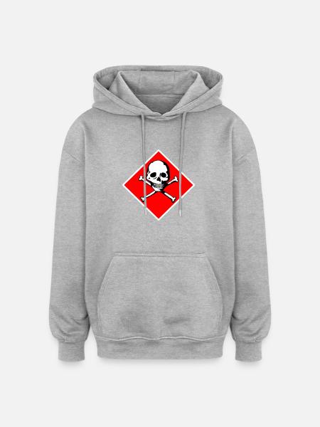 Skull and bones - Oversized Unisex Hoodie - heather grey