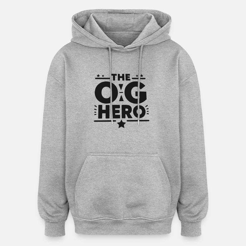 Der OG-Held - Oversized Unisex Hoodie - Grau meliert