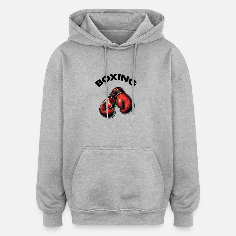 boxe boxe - Sweat à capuche oversize unisexe - gris chiné