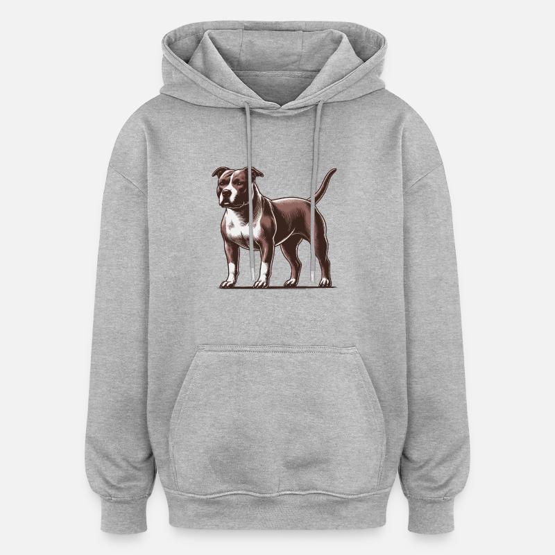 Pitbull - Sweat à capuche oversize unisexe - gris chiné