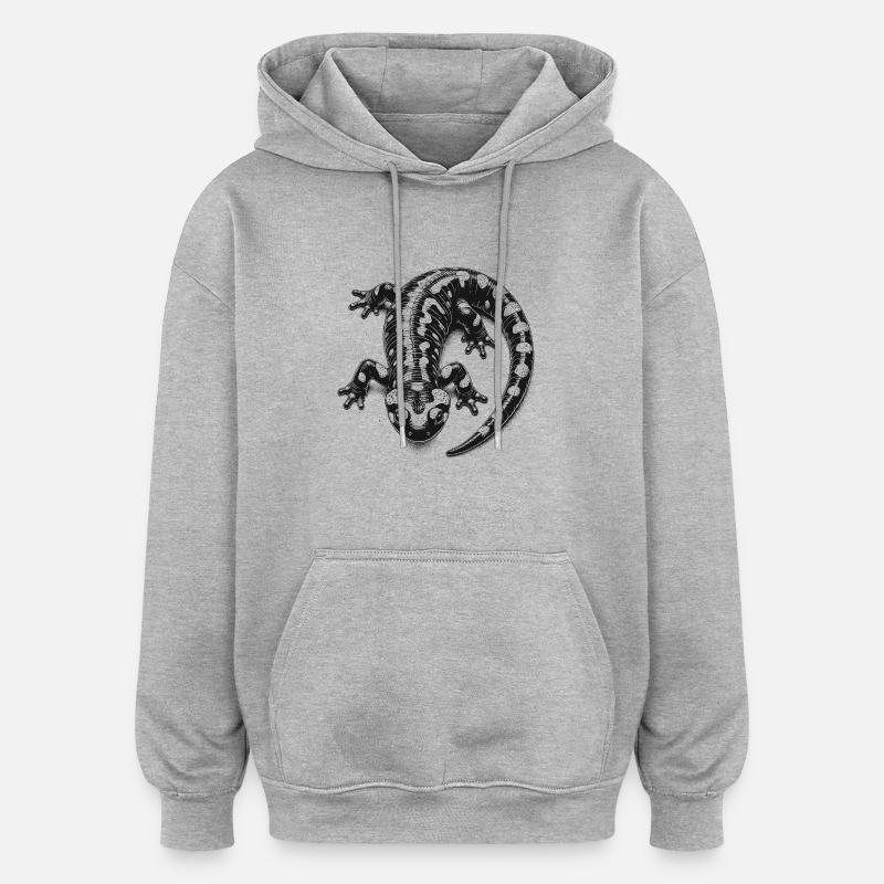 Feuersalamander - Oversized Unisex Hoodie - Grau meliert