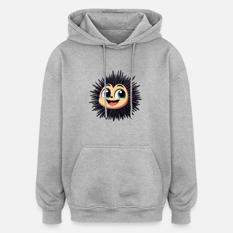 Oursin - Sweat à capuche oversize unisexe - gris chiné