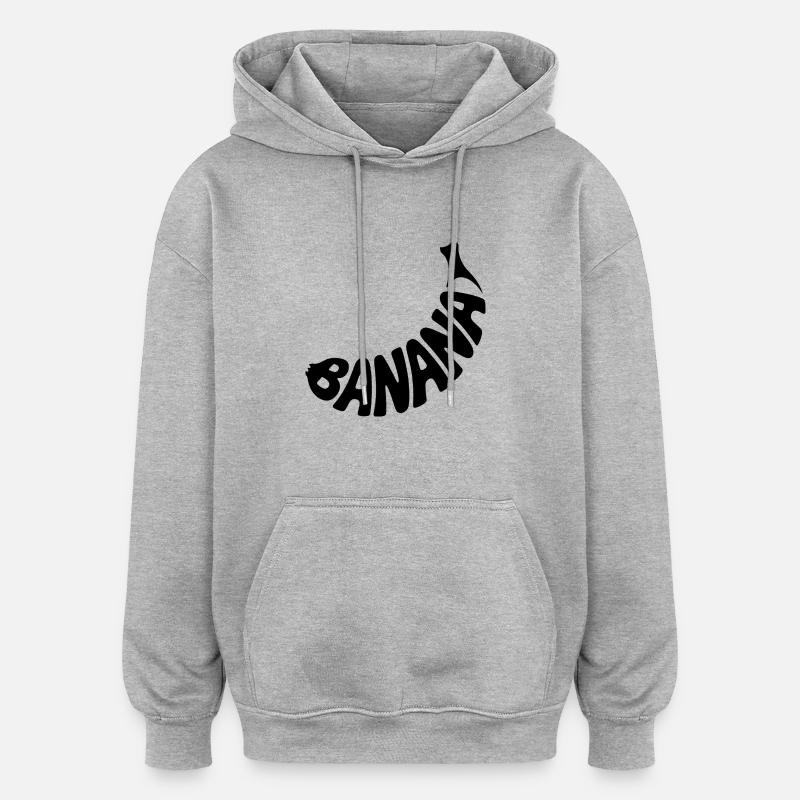 Banane - Logo de fruit cool - Sweat à capuche oversize unisexe - gris chiné