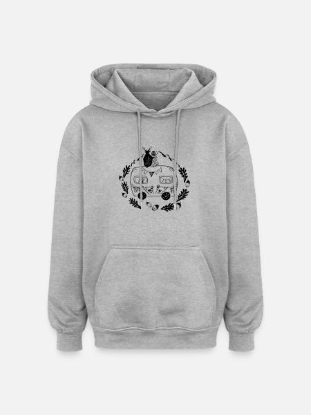 Norwegenliebe - Oversized Unisex Hoodie - Grau meliert