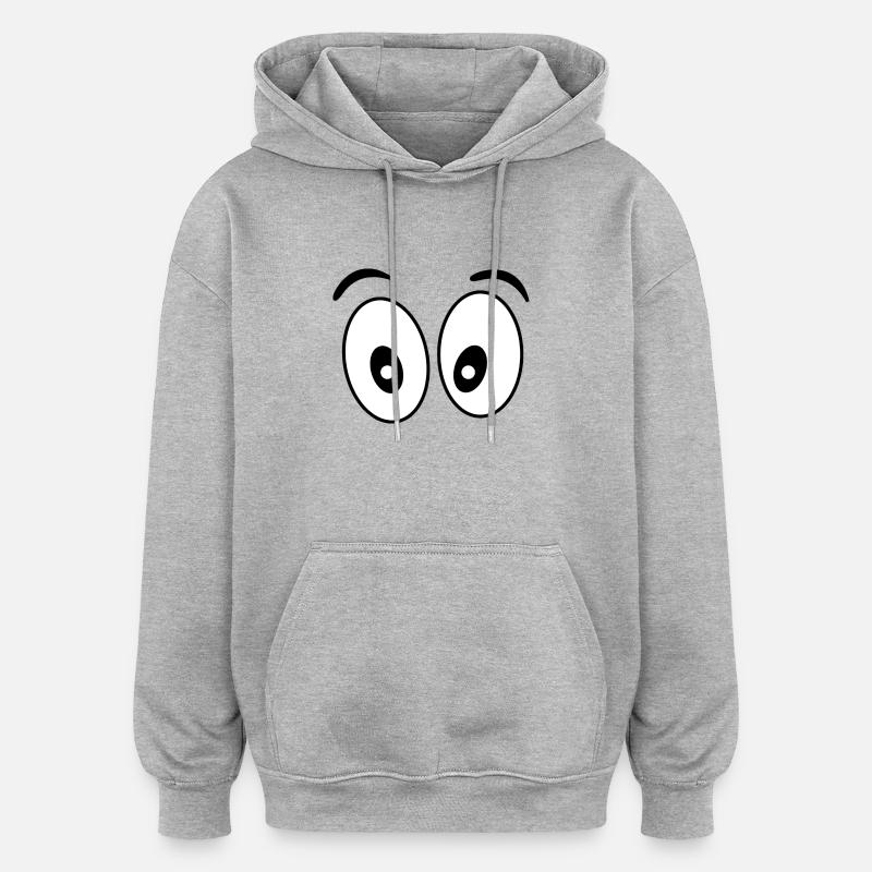 Yeux - Sweat à capuche oversize unisexe - gris chiné