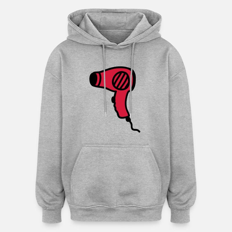 Sèche-cheveux - Sèche-cheveux - Sweat à capuche oversize unisexe - gris chiné