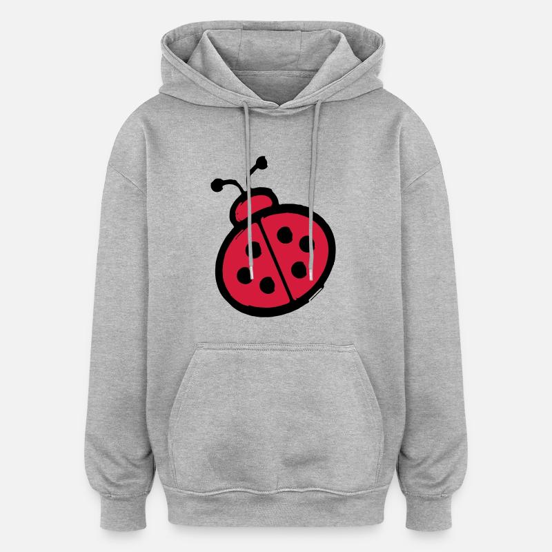 ladybug - Sweat à capuche oversize unisexe - gris chiné