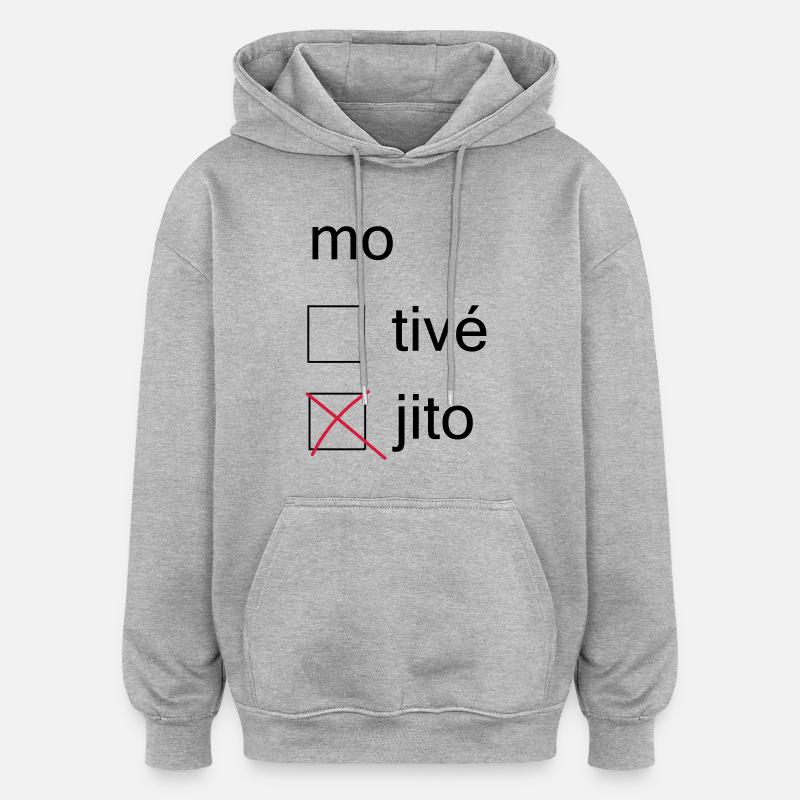 mojito - Sweat à capuche oversize unisexe - gris chiné