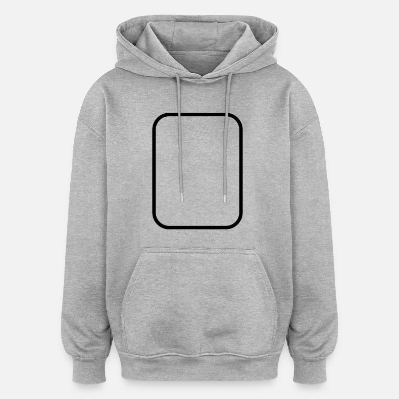 Rechteck nicht gefüllt ru - Sweat à capuche oversize unisexe - gris chiné