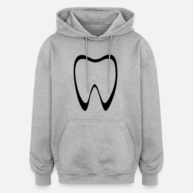 Zahn - Oversized Unisex Hoodie - Grau meliert